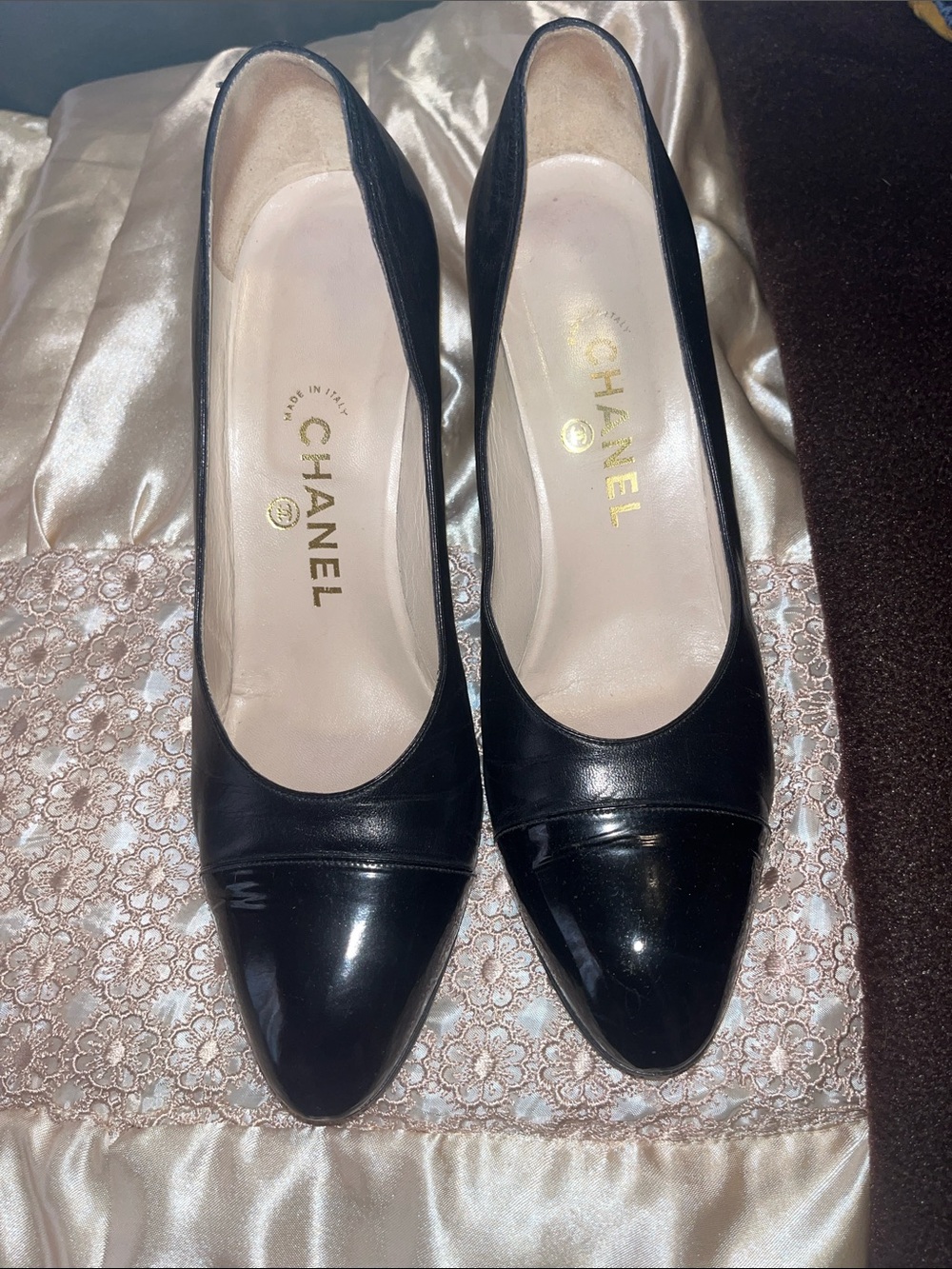 vintage Chanel leather pumps